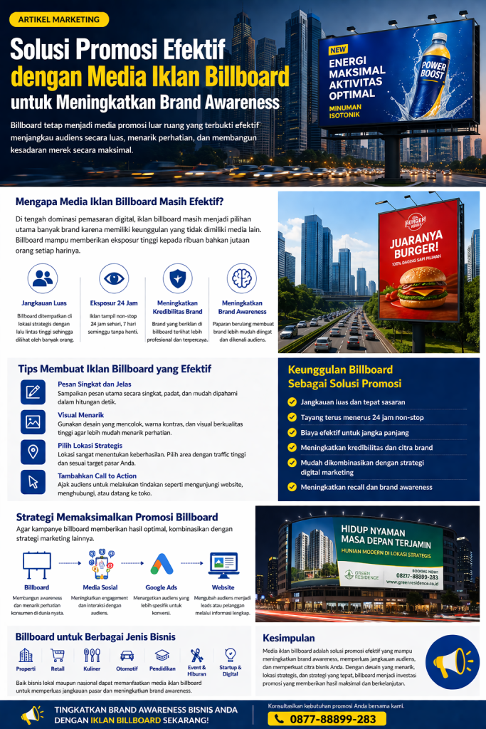Solusi Promosi Efektif dengan Media Iklan Billboard untuk Meningkatkan Brand Awareness
